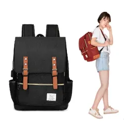 MochilasMochila vintage - Maletín para portátil de 15,6" - Puerto de carga USB