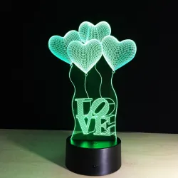 Luces & IluminaciónLámpara acrílica 3D - panel táctil - control remoto - LOVE / corazones