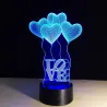 Luces & IluminaciónLámpara acrílica 3D - panel táctil - control remoto - LOVE / corazones
