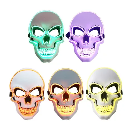 LED face mask - glowing skull - Halloween - festivalsMasks