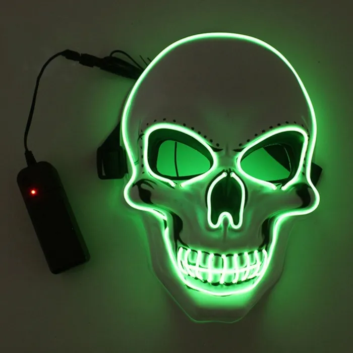LED face mask - glowing skull - Halloween - festivalsMasks