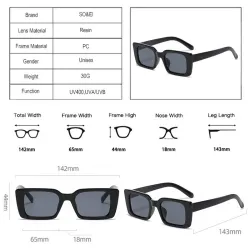 Gafas de solGafas de sol rectangulares pequeñas de moda - UV400 - unisex