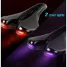 Sillín de bicicletaSillín de bicicleta con luz trasera - cuero - carga USB - resistente al agua