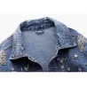 ChaquetasChaqueta de mezclilla corta vintage - con diamantes / agujeros