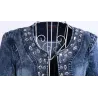 ChaquetasChaqueta de mezclilla corta de moda - con lentejuelas / cristales - delgada