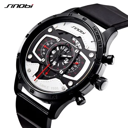 RelojesSINOBI - elegante reloj de cuarzo creativo - correa de caucho