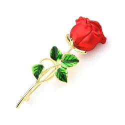 Classic red rose broochBrooches