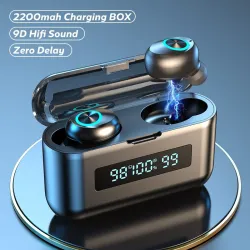 AuricularesAuriculares deportivos inalámbricos - earbuds - impermeables - Bluetooth- con micrófono / caja de carga de 2200Mah