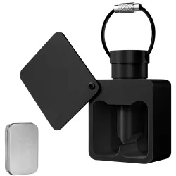 llaveroCaja de almacenamiento de pastillas - separador - cortador de pastillas - contenedor impermeable - con llavero - aleac...