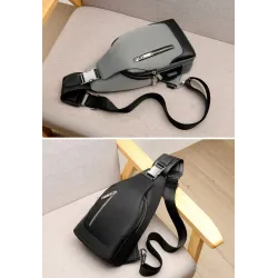 MochilasLujoso bolso de pecho/bandolera - mochila - puerto de carga USB - resistente al agua - unisex
