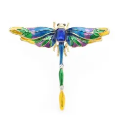 BrochesBroche libélula cristal azul