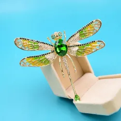BrochesBroche elegante - libélula de cristal grande