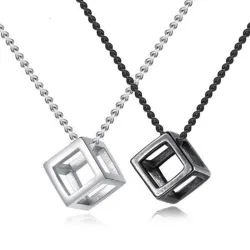 CollarCollar estilo punk - colgante en forma de cubo hueco - unisex