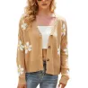Classic cardigan - long sleeve sweater - with buttons - floral patternHoodies & Jumpers