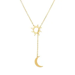 CollarCollar moderno de acero inoxidable - luna y estrella