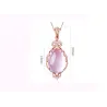 CollarElegante collar de oro rosa - colgante en forma de gota de agua - cristales - ópalo rosa