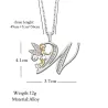 CollarElegante collar de plata - letras del alfabeto de cristal - hada de las flores