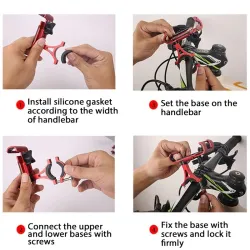 TitularesSoporte de teléfono universal - para manillar de bicicleta / motocicleta - antideslizante - clip - giratorio - aleac...