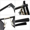 Fashionable small round sunglasses - gradient lens - double color - rivets - UV400Sunglasses