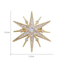 BrochesBroche de lujo en forma de estrella - circonita cúbica