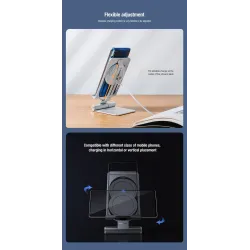 Titulares15W - cargador rápido inalámbrico - soporte - soporte plegable para teléfono - para iPhone - Samsung - Huawei - Xiaomi