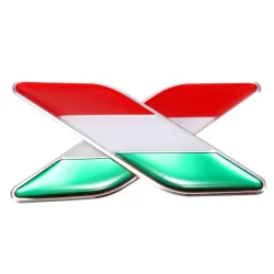 PegatinasBandera italiana 3D - insignia - emblema - pegatina para coche - Italia - 2 piezas