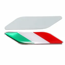 PegatinasBandera italiana 3D - insignia - emblema - pegatina para coche - Italia - 2 piezas