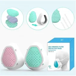 Mascarillas bucalesMascarilla de silicona - filtro autocebante compuesto de 4 capas - reutilizable - a prueba de polvo - anti...