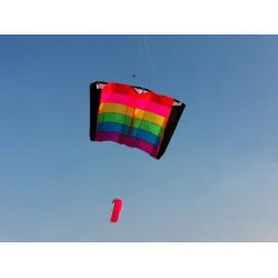 CometaCometa arcoíris de playa - con asa / de una sola línea