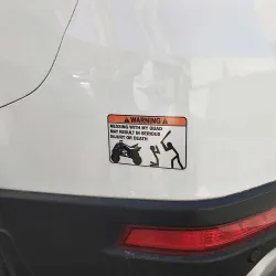 PegatinasCalcomanía divertida para auto - "Warning Messing With My Quad"
