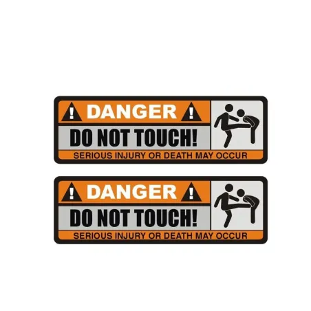 PegatinasDivertida pegatina para coche - "DANGER! DO NOT TOUCH" - 2 piezas