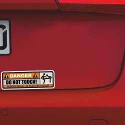 Funny car sticker - "DANGER! DO NOT TOUCH" - 2 piecesStickers
