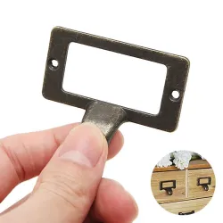 MueblesTiradores para muebles - marco de etiquetas - cajón - armario - latón envejecido - 6 piezas