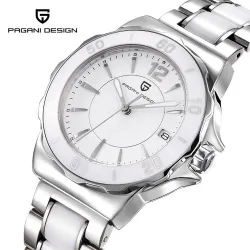 RelojesDISEÑO PAGANI - reloj de lujo para mujer - diamantes - brazalete de cerámica - resistente al agua