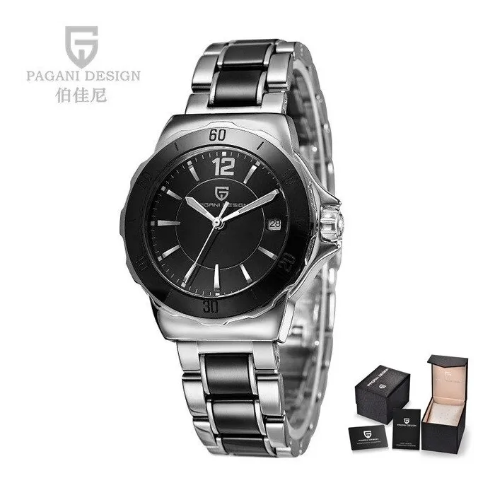RelojesDISEÑO PAGANI - reloj de lujo para mujer - diamantes - brazalete de cerámica - resistente al agua