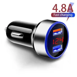 Accesorios de interiorCargador de coche universal - doble USB - carga rápida - aluminio - 4.8A - 5V