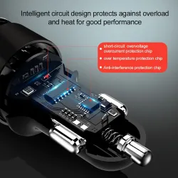 Accesorios de interiorCargador de coche universal - doble USB - carga rápida - aluminio - 4.8A - 5V