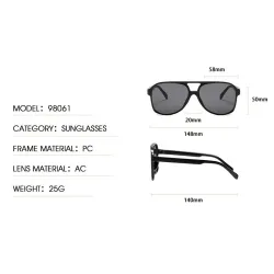 Trendy vintage sunglasses - oversized - pilot style - UV400Sunglasses
