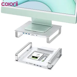 SoporteMC35 - estación de acoplamiento - USB-C HUB - soporte para monitor iMac - con carcasa de HDD doble