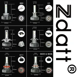 H1Luces LED Zdatt - H1 H4 H7 H8 H9 H11 HB3 9005 9006 - bombillas de coche - 12000LM 100W 6000K 12V