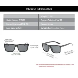 Classic square sunglasses - polarized - UV400 - unisexSunglasses