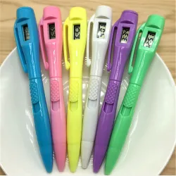 Bolígrafos & lápices?Bolígrafos de colores - con reloj electrónico - recambios - 6 piezas