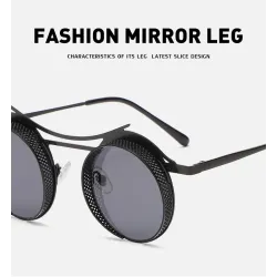 Gafas de solGafas de sol redondas Steampunk - montura de metal - unisex