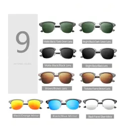 Classic polarized sunglasses - half metal frame - unisexSunglasses