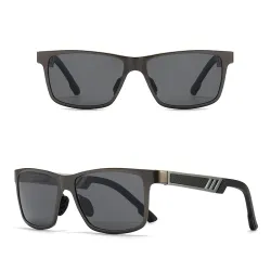 Rectangle polarized sunglasses - aluminum frame - with a case - UV400Sunglasses