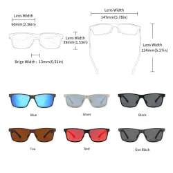 Rectangle polarized sunglasses - aluminum frame - with a case - UV400Sunglasses