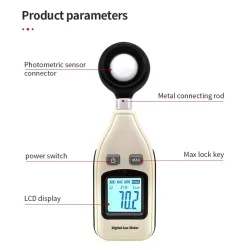 MediciónIluminómetro - medidor de luz digital - fotómetro - 200.000 Lux / Fc