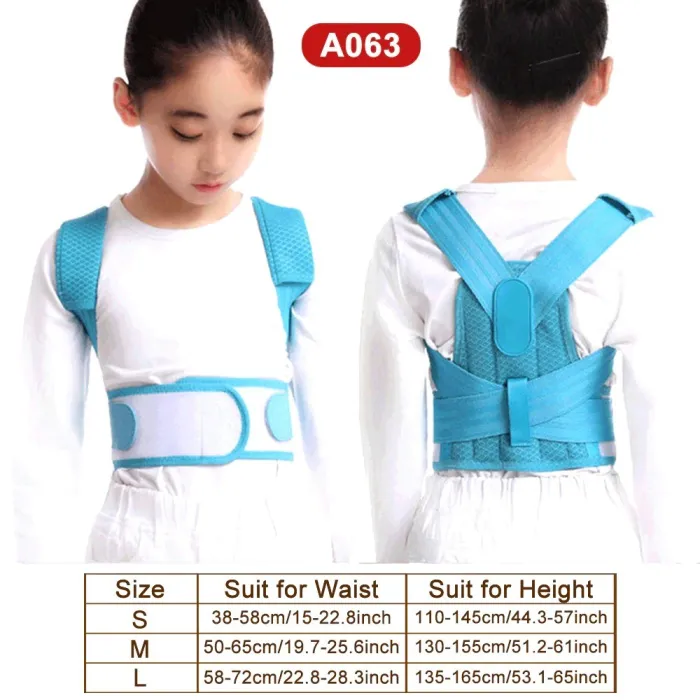 Children posture corrector - adjustable belt - orthopedic corset - blueKids