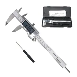 CalibradorVernier digital - pie de rey electrónico - micrómetro - herramienta de medición de profundidad - acero inoxidable