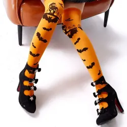 LenceríaCalcetines hasta la rodilla Halloween - calabaza - murciélago